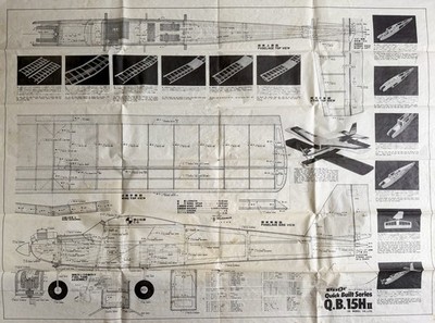 Ok Model Co. Pilot Quick Built Series QB 15H II Model Airplane Kit Plans Drawing