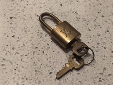 Louis Vuitton PadLock Lock 2 Key Brass Gold Color VINTAGE Collectable LV