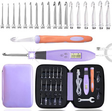 Yarniss 18 Size Counting Crochet Hooks Set with Light, Digital Crochet Hooks wit