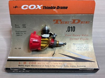 New Vintage COX TEE DEE .010 Model Airplane Engine in Jewel Case