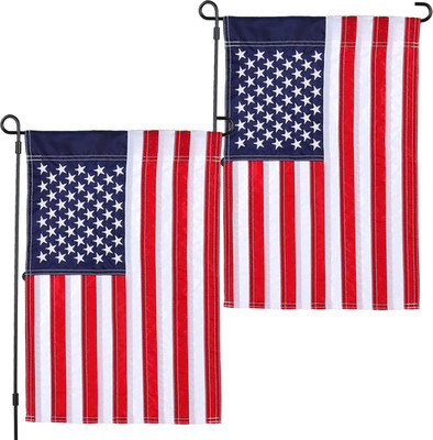 2 Pack American Flag Garden Flags Embroidered - 12''X18'', Deluxe Embroidered St