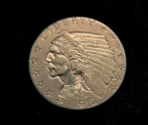 1912 Indian Head $2.5 Quarter Eagle Gold Coin Mint Condition Rare One!!!