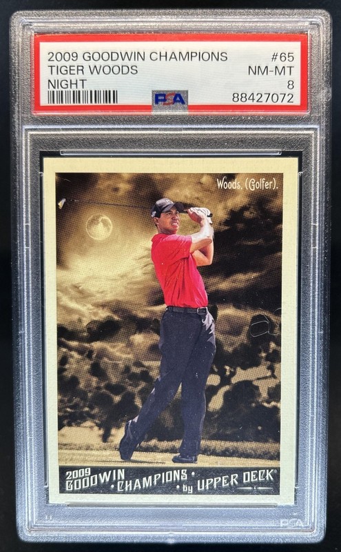2009 Upper Deck Goodwin Champions Tiger Woods Night #65 PSA 8