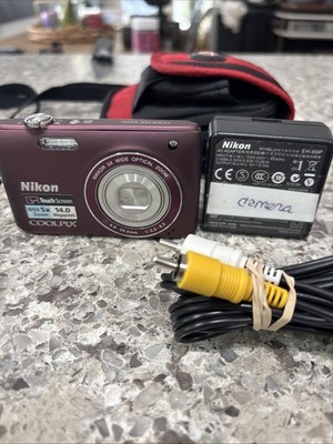 Nikon COOLPIX S4100 14MP Digital Camera Plum  -
