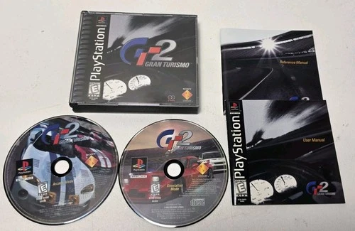 Gran Turismo 2 PS1 Black Label CIB Complete In Box 2 Discs with Manual CLEAN
