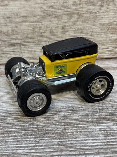Vintage 1970’s Tonka Diecast Banana Wheeler Car Yellow Black Chrome Toy Vehicle