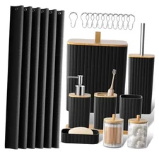 Bathroom Accessories Set - 22PCS Bathroom Set with Shower Complete Set Black