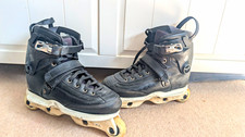 USD Carbon Aggressive Skates, Kaltik Frames, Black/White