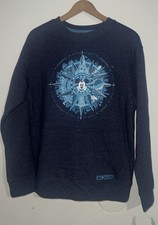 Disney Parks Walt Disney World Compass Mickey Sweatshirt Navy Blue Sz Small NWT