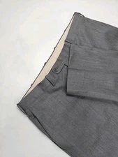 🇺🇲 JB Britches Men's 38x33 Gray Flat Front Wool Dress Pants