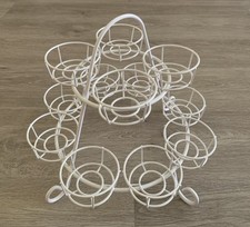 Two Tiered - 12 Cupcake Muffin Dessert Holder Stand Display White Metal