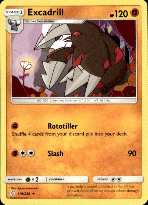 Pokemon Excadrill SM - Unified Minds 119/236 Light Play LP+ or Better
