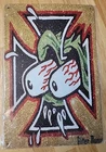 Rat Fink Iron Cross Hot Rod TIN VINTAGE WALL SIGN HOT ROD Used