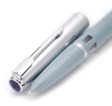 2019 New Version 601 Steel Cap Vacumatic Double Bead Fountain Pen Lake blue w...