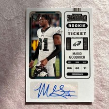 NFL Panini Mario Goodrich Autographed Rookie Card. rookie card picture