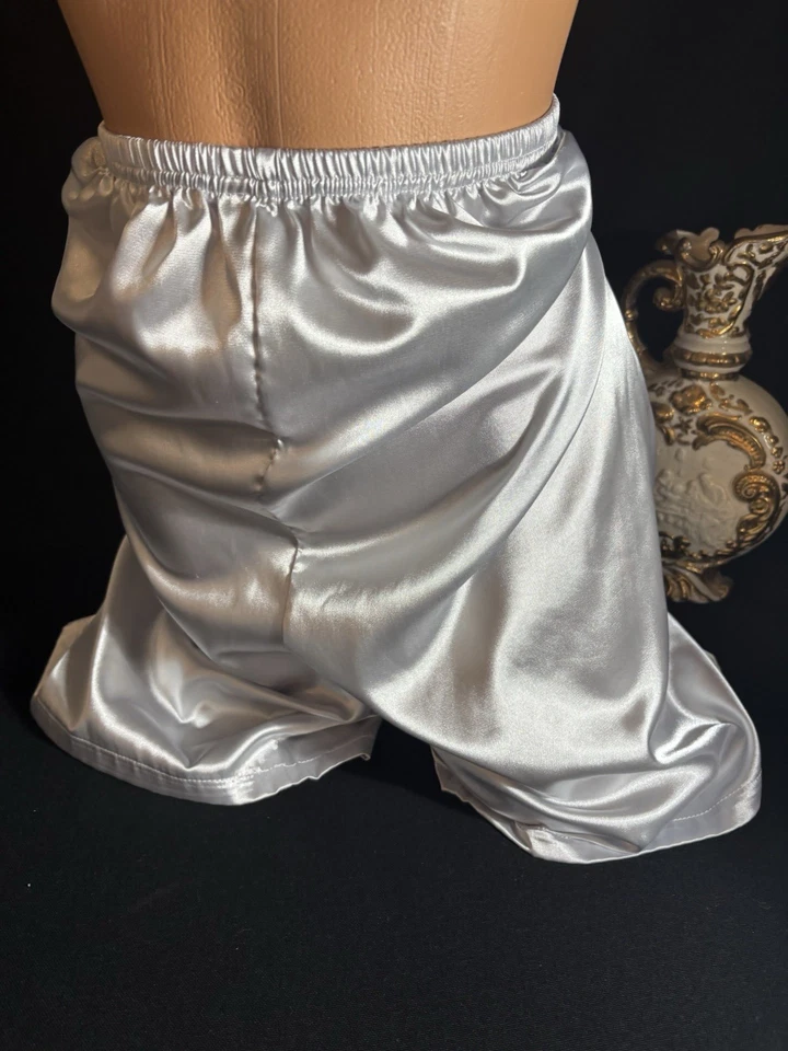 复古银色闪亮睡衣飘动内裤 PAJAMAS 睡衣内衣 XL 46 — 第 3/4 张图片