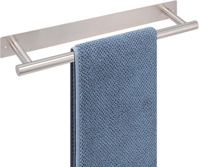 16'' Self Adhesive Towel Bar Holder Stainless Steel No Drill Rack Brushed Nickel