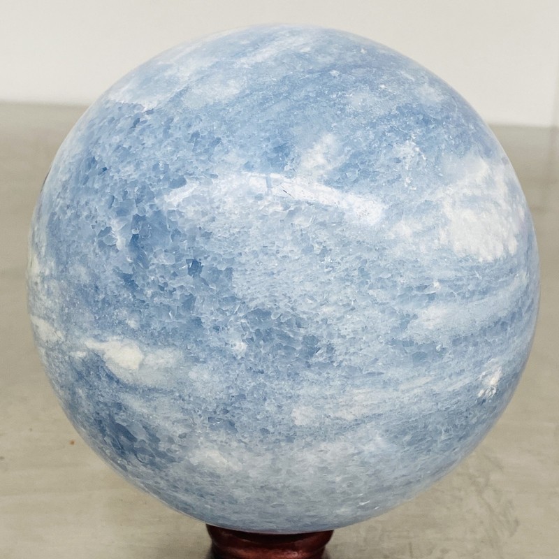 2760G Natural Blue Celestite Crystal Sphere Ball Healing Madagascar