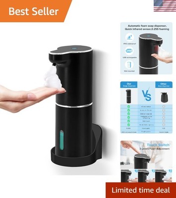 Wall-Mounted Automatic Soap Dispenser - Adjustable Foam & Stylish Black Design
