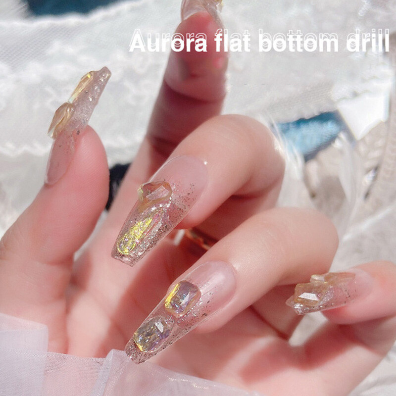 1440pcs Clear Glitter Nail Art Rhinestones Flatback Crystal Gem Nails Decoration - Foto 6