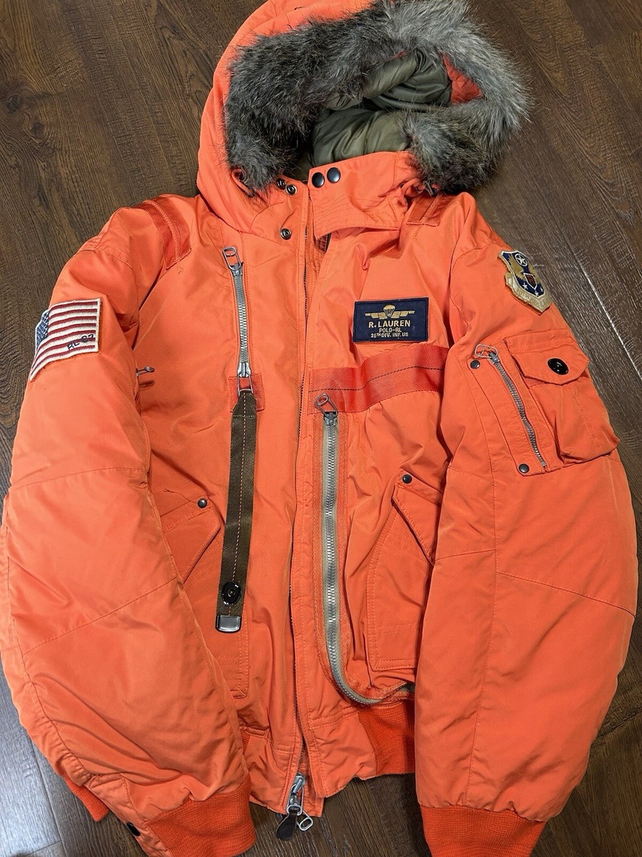 Polo Ralph Lauren N 2A Orange Down Jacket Flight Jacket | eBay
