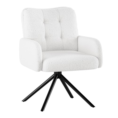 Armchair Tub Chair, Chenille Vanity Chair, Swivel Desk Chairs with Cushions - Picture 40 of 44