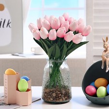 20 Artificial Tulips Flower Latex Real Touch Bridal Wedding Bouquet Home Decor