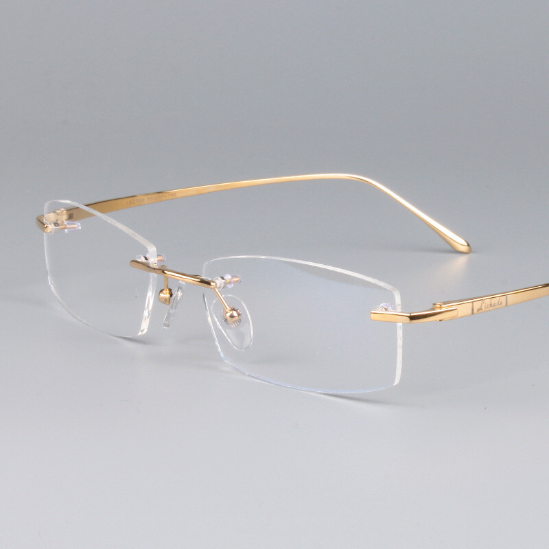 Luxury Rimless Titanium Eyeglass Frames Business Style Glasses Women Men  Eyewear