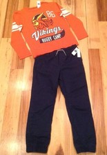 Gap Kids Boys 2XL 13-14 Outfit. Viking Rugby Top  Navy Blue Pants. Nwt