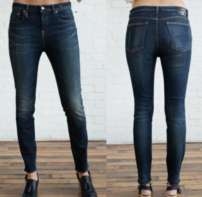R13 Jenni Mid Rise Skinny in Indigo Sz 26 Made in Italy R13W0008-161 (B1