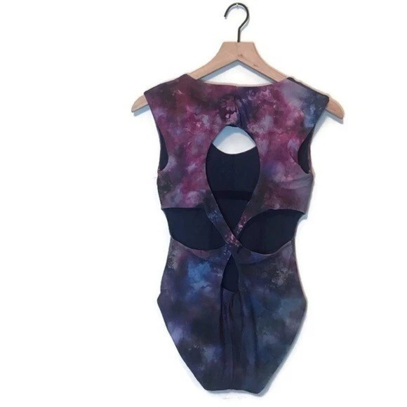 Athleta Supernova Tie Dye Galaxy Strappy One Piece Swimsuit Size XS - Image 3 of 4