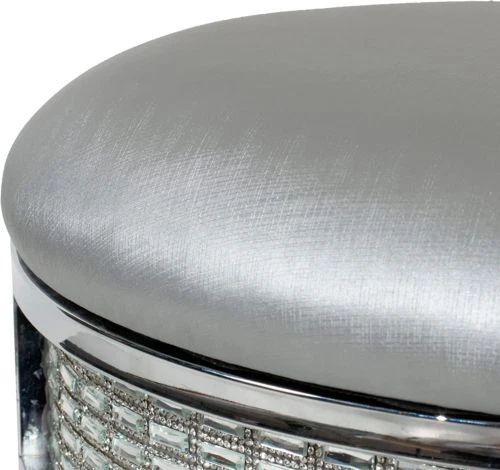 Hillsdale Furniture Glam Backless Diamond Band Vanity Stool Chrome - Image 2 of 4