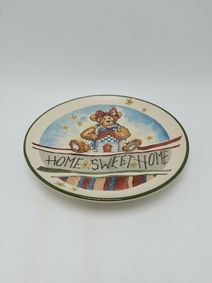 Bearware Pottery / Boyd's Bears ''Home Sweet Home'' Salad Plate  - 7 7/8 Inch