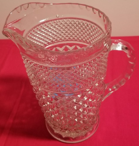 Vintage Anchor Hocking Wexford 64oz Clear 9" Glass Pitcher & 4x 6-1/4" Glasses - Picture 6 of 9