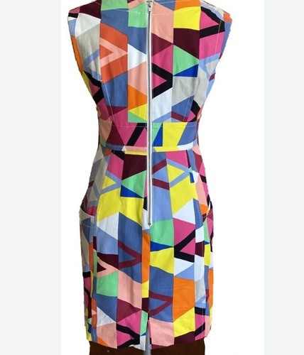 TRACY REECE PLENTY Pocketed SHIET Dress Size 4 Multi HAPPY GEO Color geometric - Picture 2 of 8
