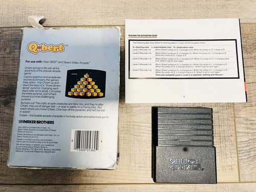 Q-Bert (Atari 2600, 1983) *CARTRIDGE MANUAL & BOX* qbert - Picture 3 of 3