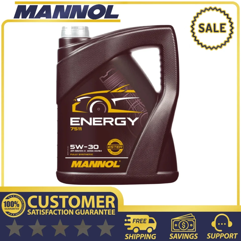5L MANNOL ENERGY 5W30 FULLY SYNTHETIC ENGINE OIL SL/CF ACEA A3/B4 WSS-M2C913-B