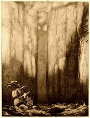 Sidney Sime 1912 Art Print   The Gate of Yann Symbolist Fantasy Gothic Décor