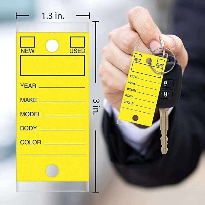 Fall Risk Car Key Tag CAR DEALER KEY TAGS LAMINATED SELF PROTECTING 250 TAGS METAL RINGS ...