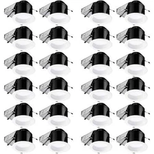 24 Pack 4" LED Dimmable Baffle Recessed Downlight, Retrofit Recessed Lighting
