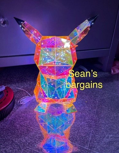 Lámpara de mesa grande multicolor Pokemon luz nocturna autismo TDAH calmante 3d 5d 7d - Imagen 2 de 5