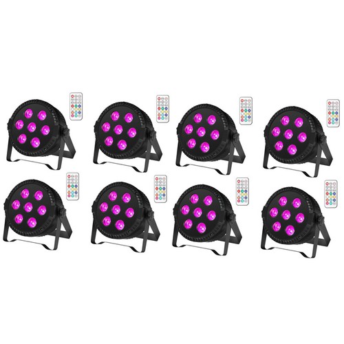 10PCS 105W PAR Can RGBW 7 LED DMX Stage Lighting DJ Disco Wash Party Lights Show - Picture 8 of 9