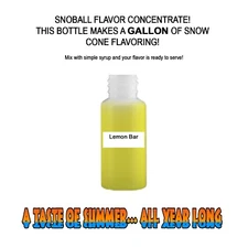 LEMON BAR SYRUP MIX SNOW CONE/ SHAVED ICE Flavor GALLON CONCENTRATE #1
