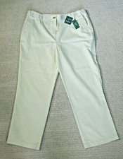 LL Bean Classic Fit Khaki Pants Womens 18 PETITE Stone Cotton NEW