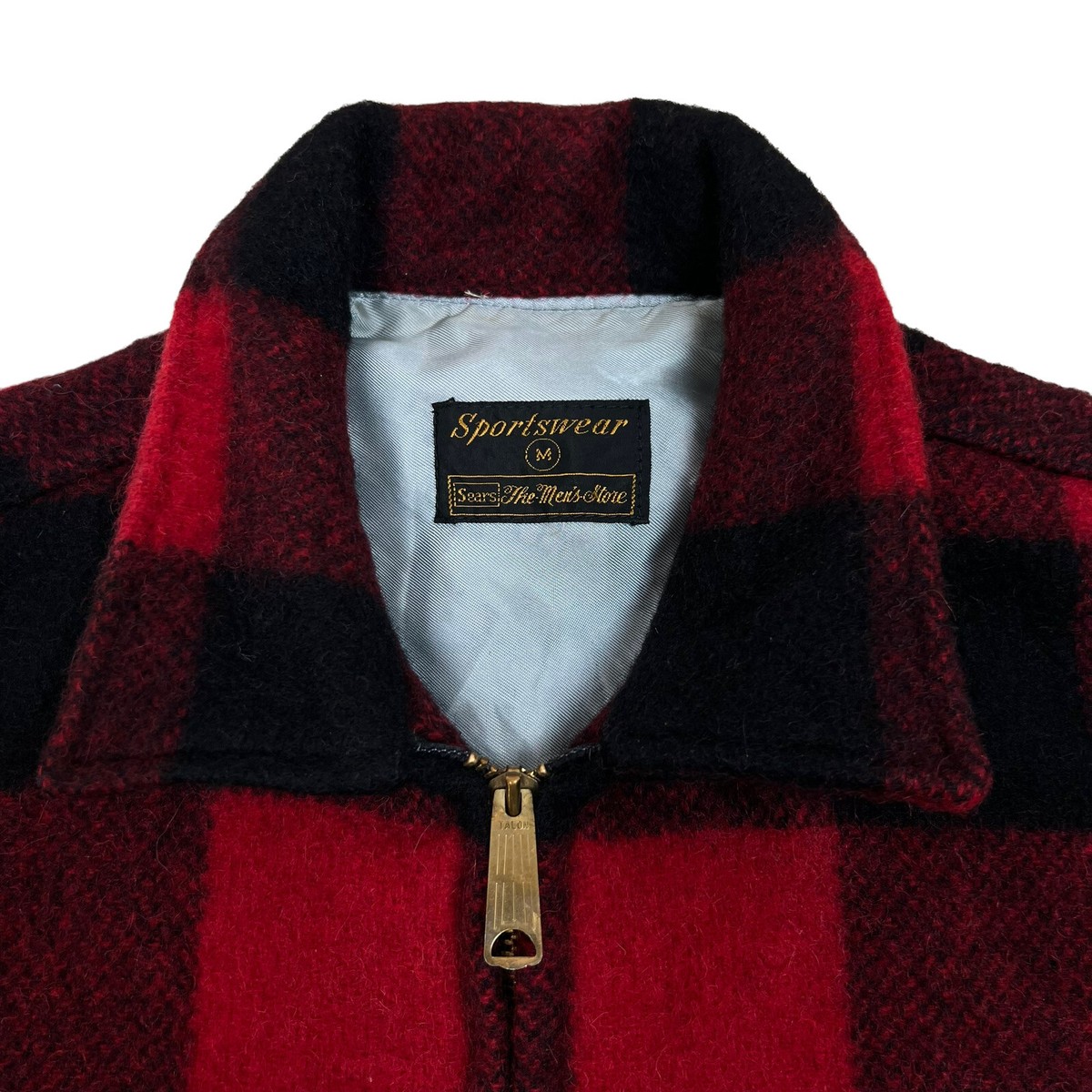 VTG 60s Sears Sportswear BUFFALO PLAID Wool Zip Up Hunting VTG 60s Sears Sportswear BUFFALO PLAID Wool Zip Up Hunting