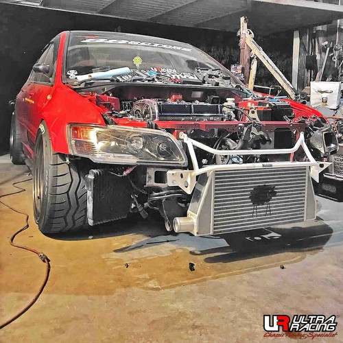 MITSUBISHI EVO 7/8/9 CT9A 01-07 ULTRA RACING 4 POINT FRONT TORSION 4" WIDE BRACE - Bild 6 von 12