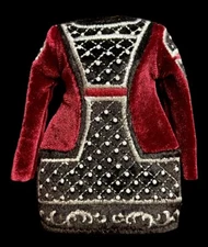 Rainbow High Mila Berrymore Doll Burgundy Studded Velvet Outfit Dress Series 4