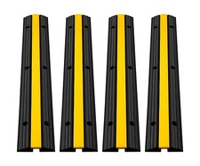 Happybuy 4 Pack of 1-Channel Rubber Cable Protector Ramps Heavy Duty 22046Lbs...