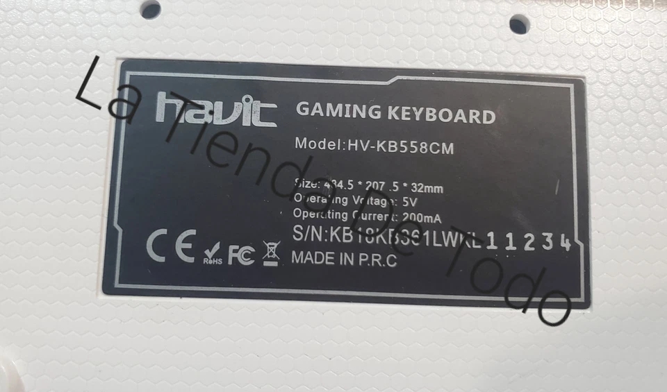 WHITE GAMING KEYBOARD KEY BOARD FOR HAVIT USERS FITS HV KB558CM - Image 3 of 3