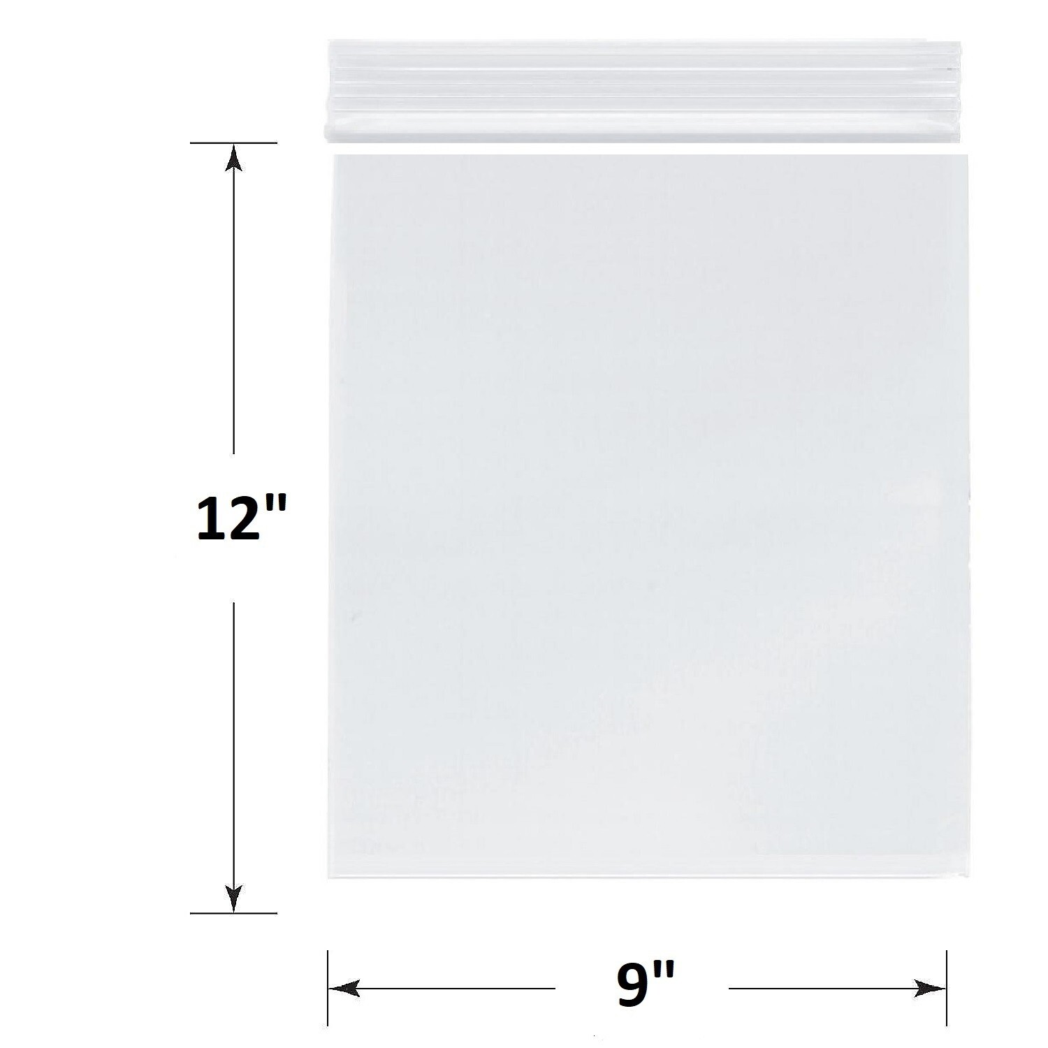 SKmax 2mil Reclosable Clear Zipper Bag Size 9x12: 100ct to 1000ct